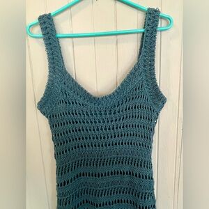 Vince Teal Crochet dress - L